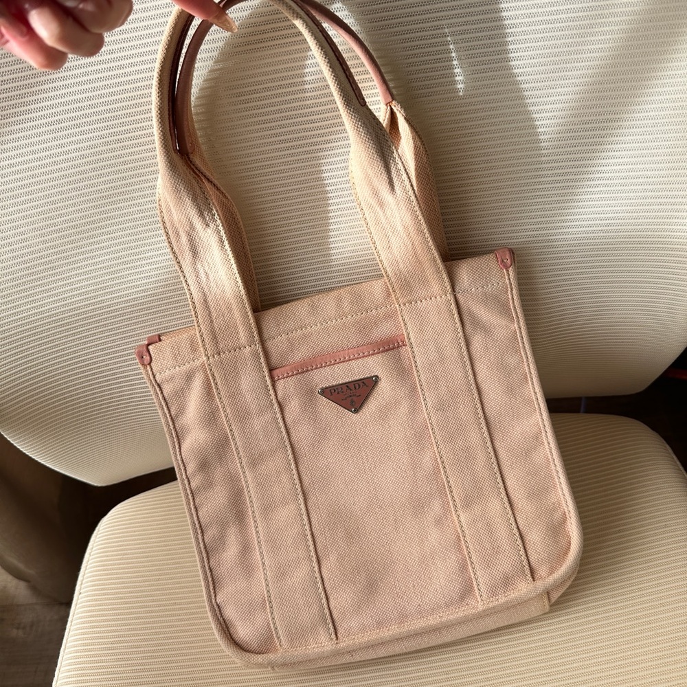Vintage PRADA Tote Bag Canvas Pink